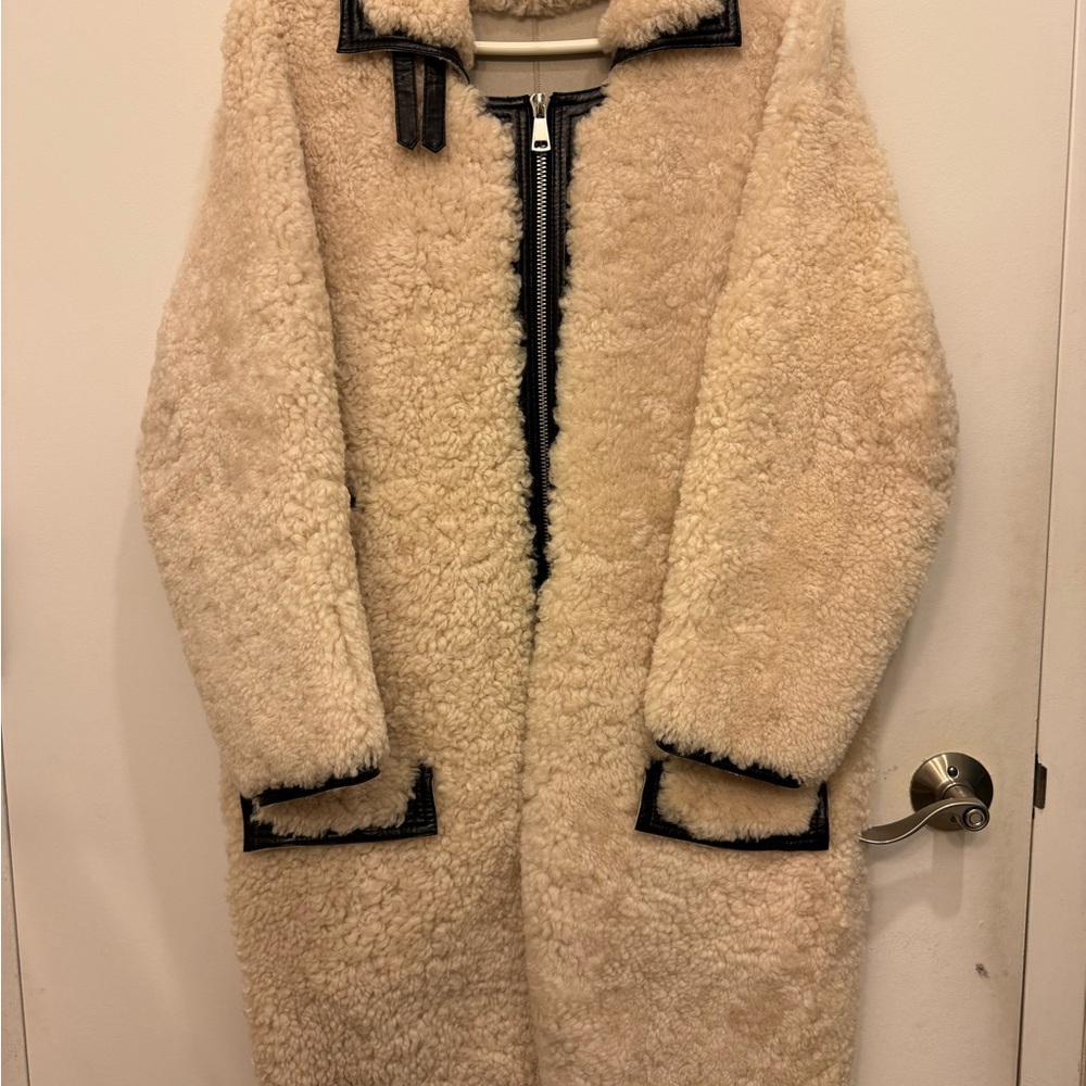 Women's Cream Shearling Coat
